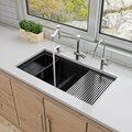 Alfi Brand 33 inch Granite Composite Workstation Undermount Sink w Accessories AB3418DBUM-BLA